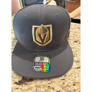 Headlines Las Vegas Golden Knights NHL Gray Logo Snap Back Hat NEW